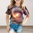 thumbnail image 1 of Girls Shirts Size 10-11 Girls Shirts Cute Shirt Girl's Short Sleeve Crew Neck Fancy T Shirt Top Teenager Girls 3D Print Glitter Tops for Carnival 7132, 1 of 3