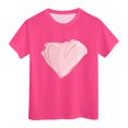 thumbnail image 1 of Girls Shirts Size 10-12 Girls Short Sleeve T Shirts Kids Summer Tops Crewneck Tees 3 13 Years Hot Pink, 6-7 Years, 1 of 7
