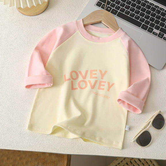 Girls Shirts Size 11-12 Girls Clothes Kids Boys Girls Casual Long Sleeve Tops Sleeve T Shirts Crewneck Tops Kids Color Block Tee