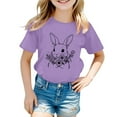 thumbnail image 1 of Girls Shirts Size 12-13 Girls Shirts Girl's Cute Easter Print Round Neck Short Sleeved Casual T Shirt Top 7520, 1 of 3