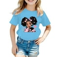 thumbnail image 1 of Girls Shirts Size 12-14 Cute Cartoon Graphic Tees Summer Clothes Short Sleeve T-Shirt Casual Round Neck Pullover Tops Gifts for Fashion Cool Girl Z01 Blue 12-14 Years, 1 of 5