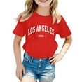 thumbnail image 1 of Girls Shirts Size 13-14 Girls Shirt Shirts for Teen Kids Boys Girls Casual Crew Neck Short Sleeve Letter Tops 4008, 1 of 3