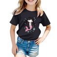 thumbnail image 1 of Girls Shirts Size 14-16 Animal Print Short Sleeve Basic Layering Tee Baggy Back To School Outfits for Girls Birthday Girl Clothes, 1 of 3