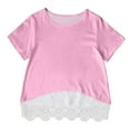 thumbnail image 1 of Girls Shirts Size 14-16 Knot Tunic Button Short Girls Sleeve TShirt Casual Tops Front Blouse Tee Kids Girls Tops,C03-Pink,160, 1 of 4