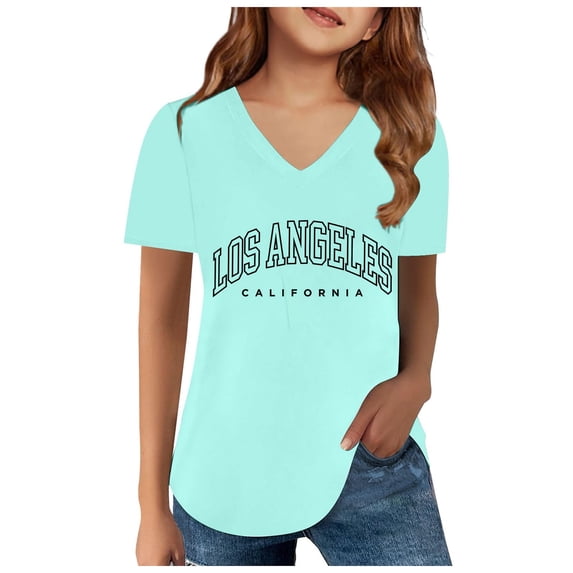 Girls Shirts Size 14-16 Knot Tunic Button Short Girls Sleeve TShirt Casual Tops Front Blouse Tee Kids Girls Tops,C05-Green,130