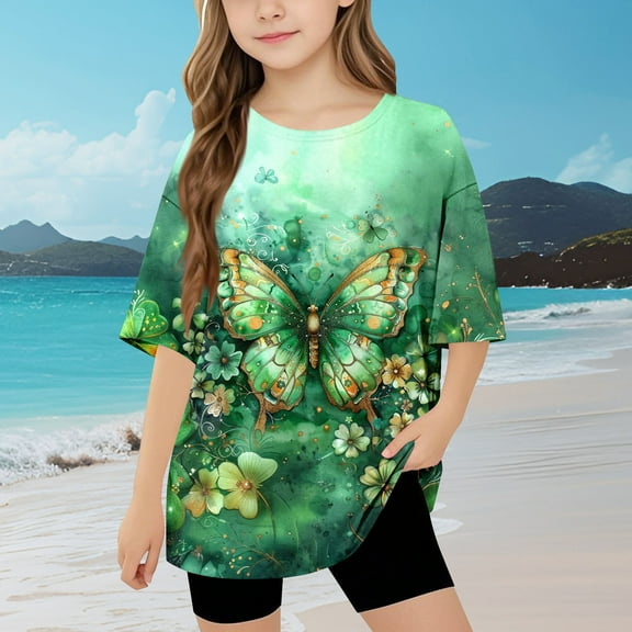 Girls Shirts Size 14 16 Round Neck Tee Girls Short Sleeve Tops Size 7-8 Floral Print Top Blouse for Girls 8-10 my order