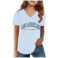 thumbnail image 1 of Girls Shirts Size 14-16 Shirts for Teen Kids Boys Girls Casual Crew Neck Short Sleeve Letter Tops Z3-Blue, 8-9 Years, 1 of 3