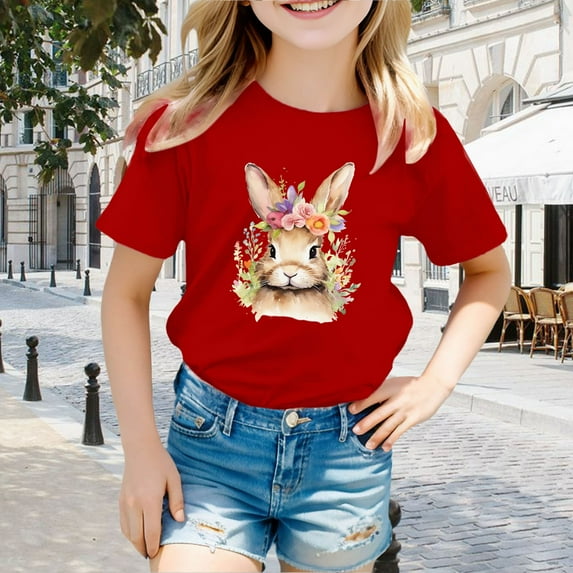 Girls Shirts Size 18-24 Monthsgirls Clothes Easter Children's Cute Rabbit Easter Egg Casual T Shirt 8456