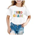 thumbnail image 1 of Girls Shirts Size 6-7 Girls Clothes Children's Fashion Back To School Season Printed Round Neck Short Sleeve Casual T Shirt Top (10), 1 of 3