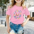 thumbnail image 1 of Girls Shirts Size 6-7 Girls Clothes Easter Children's Cute Rabbit Easter Egg Casual T Shirt 1538, 1 of 3