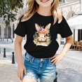 thumbnail image 1 of Girls Shirts Size 6-7 Girls Clothes Easter Children's Cute Rabbit Easter Egg Casual T Shirt 8444, 1 of 3