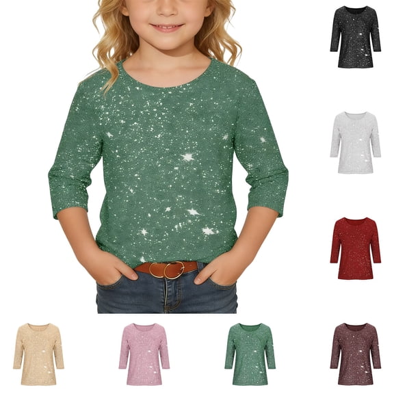 Girls Shirts Size 6 Solid Color Short Sleeve T Shirt Top Kids Pull-On Cute Back To School Shirts for Girls 10-12 Hanukkah Casual Summer Tops