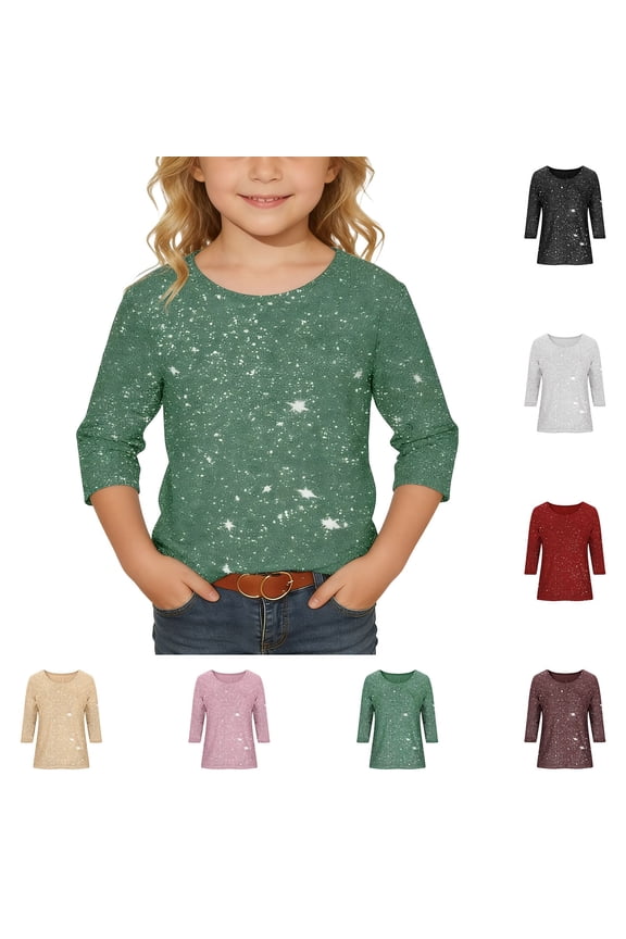 Girls Shirts Size 6 Solid Color Short Sleeve T Shirt Top Kids Pull-On Cute Back To School Shirts for Girls 10-12 Hanukkah Casual Summer Tops