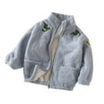 thumbnail image 1 of Girls Shirts Size 6 Toddler Jacket Kids Boys Girls Autumn Spring Long Sleeve Cute Printing Zip Up Warm Outerwear Blue, 10-11 Years, 1 of 7