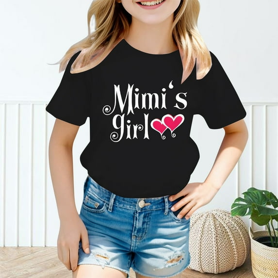 Girls Shirts Size 7-8 Girls Shirts Kid Girls Cute Graphic Round Neck Short Sleeve Tee Summer Casual T Shirt 13889