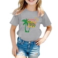 thumbnail image 1 of Girls Shirts Size 7-8Y Kids Hawaii Tropical Print Short Sleeve Round Neck Tee Vacation Girls Tops, 1 of 4