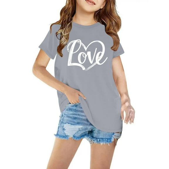 Girls Shirts Size 7 Girl Tshirt Short Sleeve Shirts Girls 10-12 Print Shirt for Kids Girls Tops Size 8 New Arrivals