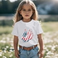thumbnail image 1 of Girls Shirts Size 8-9Y Kids Graphic Letter Print Crew Neck Short Sleeve Patriotic Tee Toddler Girl Clothes, 1 of 6