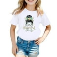 thumbnail image 1 of Girls Shirts Size 8 Spring Girl's Shirt Solid Color Standing Long Sleeve Single Cotton Cardigan Children's Shirt Z4-White, 110, 1 of 4