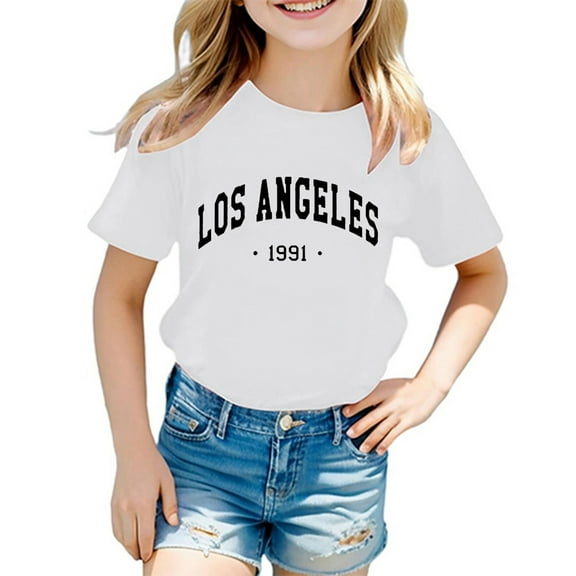 Girls Shirts Size 9-10 Girls Shirt Shirts for Teen Kids Boys Girls Casual Crew Neck Short Sleeve Letter Tops 4013