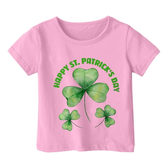 Girls Shirts St Patricks Day Shirt Long Sleeve Shirts for Girls Green Clover Heart Pride Proud Irish Youth Kids T Shirt Shirts for Girls 10-12 Tee Clothes for Children