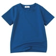 thumbnail image 1 of Girls Shirts Summer Short Sleeve Sports Soild Classic Tees Top Girls Tops Navy 12-18 Months, 1 of 3