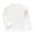 thumbnail image 1 of Girls Shirts,Thermal Shirt Long Sleeve Half Turtleneck Soft Lined Top Winter Warm Comfortable Base Layer,Girls Long Sleeve Shirts,2-3 Years,Z03 White, 1 of 3