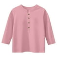 thumbnail image 1 of Girls Shirts for 4-13 Years Long Sleeve Crewneck Tops Kids Button Down V Neck Henley Casual Tops, 1 of 5