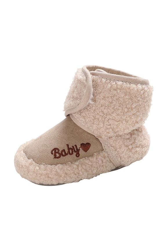 Girls Shoes Christmas Gift Newborn Cozy Fleece Booties, Cotton Lined Anti-Slip & Stay On Baby Slippers Socks Booties with Gripper Toddler Winter Warm Snow Boots First Walker Crib Shoes