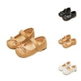 thumbnail image 1 of Girls Shoes Girl Sneakers Children Small Leather Shoes Bow Tie Solid Color Flat Shoes Little Girl Shoes Soft Soled Dance Shoes (Size Toddler Little Kid Big Kid), 1 of 9