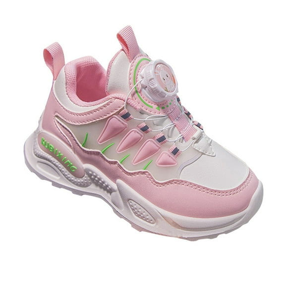 Girls Shoes Girl's Fashion Flat Thick Bottom Lightweight Non Slip Breathable Comfortable Sports Shoes Sneakers for Girls Pink 5 Years-5.5 Years