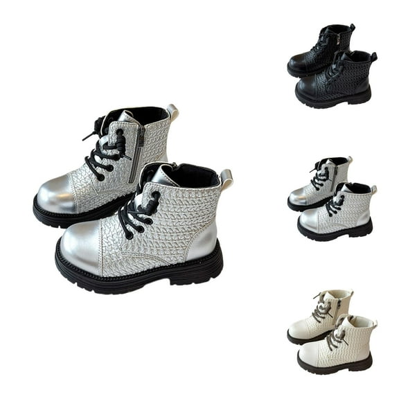 Girls Shoes Girls Combat Boots Girls Boots Children's Woven Fall and Winter Soft Sole Short Booties for Toddlers Stylish Design Ideal for Everyday Wear