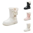 thumbnail image 1 of Girls Shoes Girls Combat Boots Girls' Boots Thick Sole Non Comfortable Solid Color Bow Design for Autumn and Winter, 1 of 10