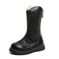 thumbnail image 1 of Girls Shoes Girls Fall Boots Sparkly Leather Girls Boots Winter Fashion Sole Comfortable Ankle Booties for Toddler Kids, 1 of 9