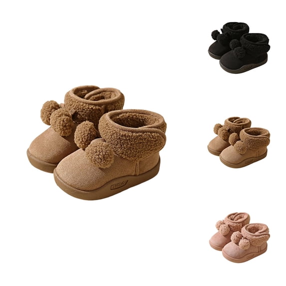 Girls Shoes Girls Fall Boots Winter Warm Boots for Girls - Cold Weather Outdoor Thermal Insulated Soft Sole Non Toddler Shoes for Ages 18 Months to 45 Years