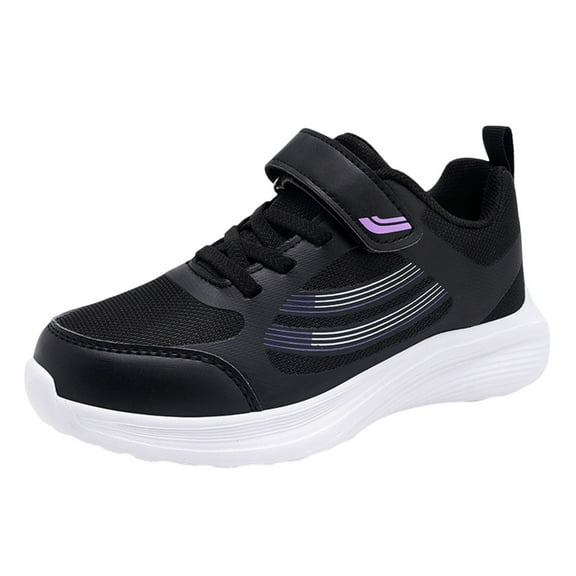 Girls Shoes - Girls Running Sneakers Kids Sports Shoes Breathable Mesh Lightweight Comfortable Athletic Footwear for Children Age 4-12 School Playground Training - Girls Sneakers,Color:Black,Size:29