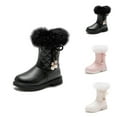 thumbnail image 1 of Girls Shoes Girls Winter Boots Girls' Autumn and Winter Boots Platform Soles Non Warm Comfort Bow Side Zip Stylish Girls Boots, 1 of 10
