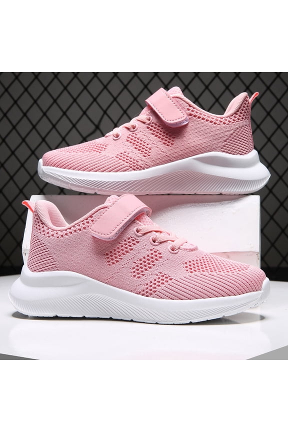 Girls Shoes,Kids Strap Sneakers Breathable Comfortable Running Shoes Lightweight Casual Footwear for Boys,Girls Sneakers,06 Pink,9-9.5 Years