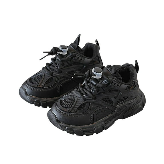 Girls Shoes Size 1.5-2 Years Children Double Mesh Breathable White Casual Autumn Running Athletic Pull On Hiking Black Girls' Flats