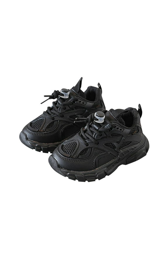 Girls Shoes Size 1.5-2 Years Children Double Mesh Breathable White Casual Autumn Running Athletic Pull On Hiking Black Girls' Flats
