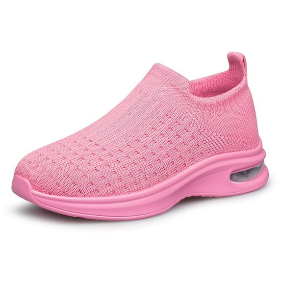 Girls Shoes Slip on Sneakers Lightweight Breathable Walking Running Tennis Child School Shoes Pink Little Kids Size 13.5