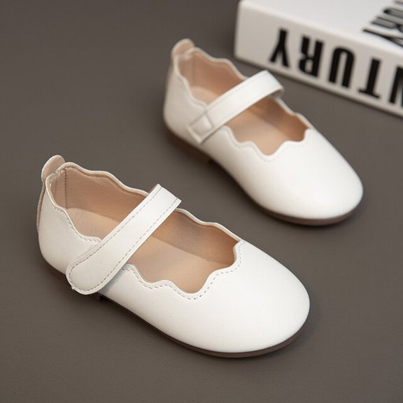 Girls Shoes Wave Mary Jane Shoes for Baby Girl Kids Flats Children Single Shoes Basic Ballet Flats Black White Spring Autumn
