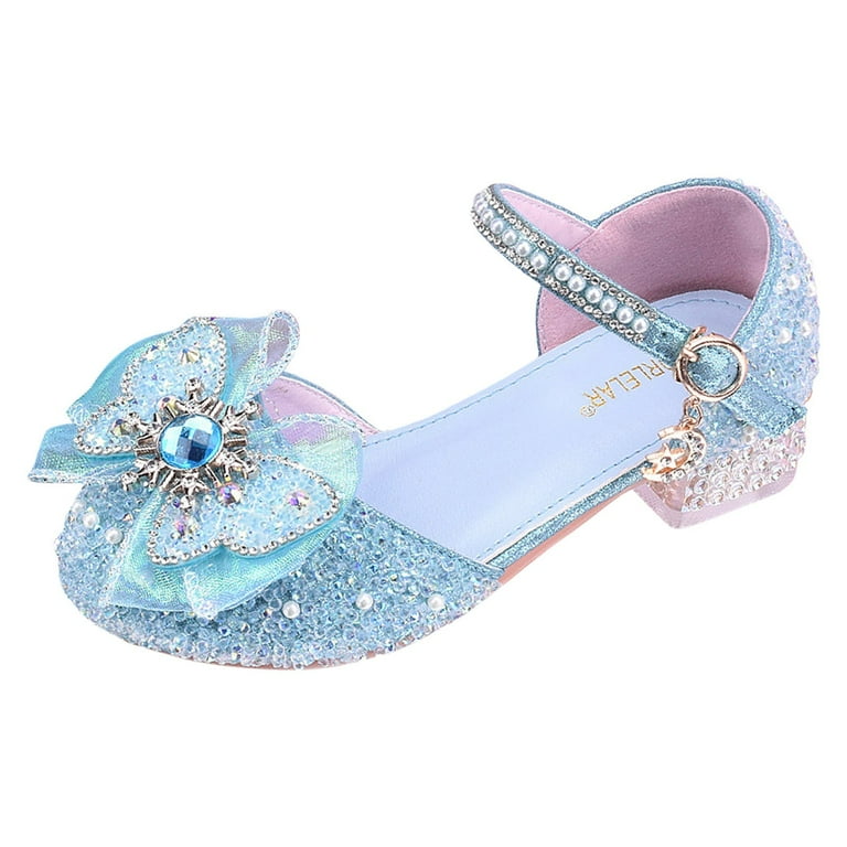 Girls Shoes White High Heels New Children s High Heels Little Girls Shoes Stage Performance Dress Shoes Blue 8 Years 9 Years Walmart