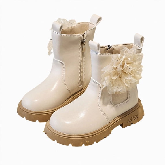 Girls Short Boots Fall Winter Versatile Stylish Cute Floral Girl Boots