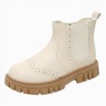 thumbnail image 1 of Girls Short Boots Toddler Girls Leather Ankle Boots for Children Casual, 1 of 5