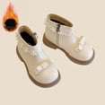 thumbnail image 1 of Girls Short Dress Boot with Lace Decoration Thick Bottom Solid Classic Trendy Dreesy Cute Comfy Cozy Soft Winter Warm Non Slip Girls Riding Boots, 1 of 7