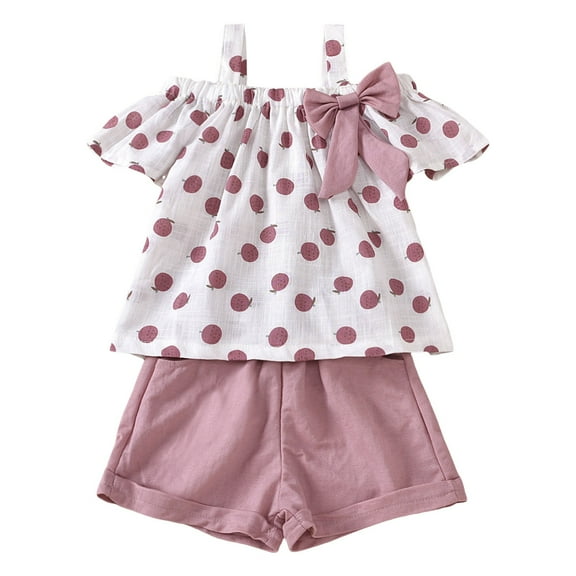 12 Month Girl Clothes Summer Toddler Girl Summer Clothes Baby Solid Linen Outfit Bows Ruffle Tank Tops Shirts + Ruffled Short Set