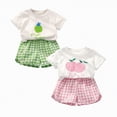 thumbnail image 1 of Girls Short Sets Size 6 Baby Girl Summer Short Set Female Cute T-Shirt Shorts 4pcs Clothes Outfits, 1 of 6