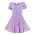 thumbnail image 1 of Girls' Short Sleeve Ballet Dress - Chiffon Skirt Tutu Dancewear, Round Neck Braided Straps, 3-16 Years, 1 of 3