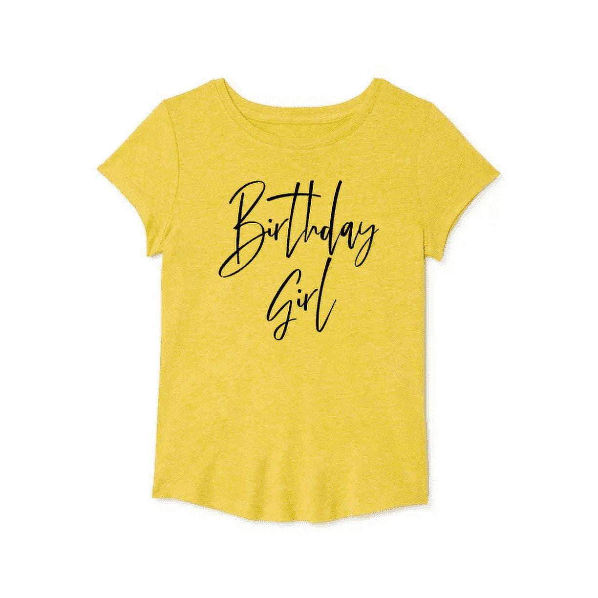 Girls Short Sleeve Birthday Graphic Tee, Size 1012